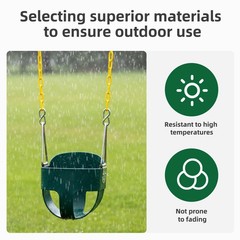 High Back Full Bucket Toddler Swing Seat with Yellow Coated Chains Fully Asse…