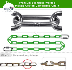 2Pcs 80″ Coated Swing Chain with Carabiners 1000 Lbs Capacity Heavy Duty Hanging
