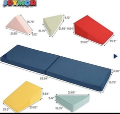 JOYMOR 8-Piece Fabric Soft Foam Climbing Blocks with Ball Pit for Toddlers