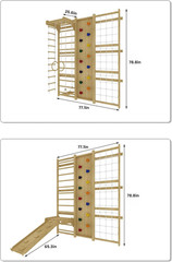 Walnut 9-in-1 Swedish Ladder Wall Gym Set for Home Fitness and Fun
