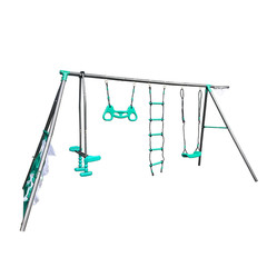 Black-Green 4-Function Swing Set w/ Face-to-Face Seats, 550LB Capacity