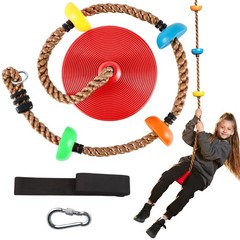 Outdoor Tree Swing for Kids – 6 Ft Climbing Rope, Carabiner & Strap, Multi-Color