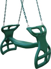 Heavy Duty Two Person Dual Glider Swing, with Coated Chains to Prevent Pinchi…