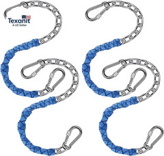 4-Pack 65″ Stainless Steel Swing Chains with Handle Grip Sleeve and Quick Connec