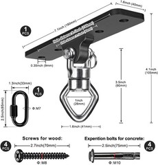 Ceiling Mount Swing Hanger with Bearing 900 LB Capacity Heavy Bag Stainless