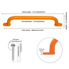 17’’ Orange Playground Handles Indoor Kids Monkey Bars Ladders 2Pcs