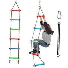 Climbing Rope Ladder Kids Tree Swing with Hanging Strap, Indoor and Outdoor