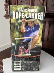 Slackers 8ft Rope Ladder Solid Wood Rungs For Ages 5+ Play In The Air