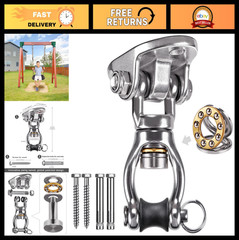 Heavy Duty Swing Hanger with Bearing Swivel, 1200 LB Capacity, Stainless Steel H