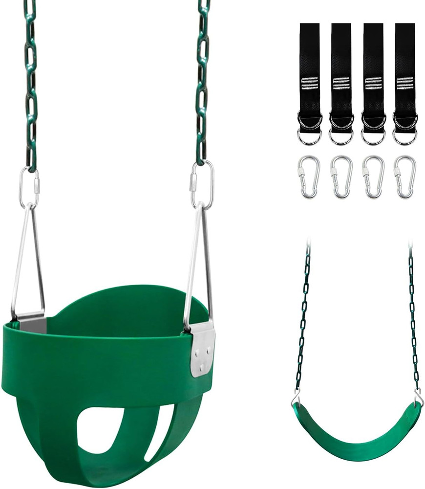 Toddler Swing Set for outside – High Back Full Bucket Seat with 4 Hanging Straps