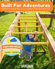 Playground Equipment Monkey Bars Playset Attachment – Set of 8 Yellow Powder …