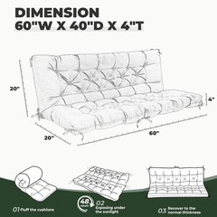 Porch Swing Cushions, Outdoor Swing Cushion for Patio Furniture, 2-3 Seater Repl