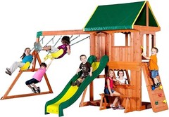 Easy Installation Swing Set Roof Canopy 52×90 Inches – Green Outdoor Shade Cover
