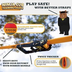 Ninja Warrior Monkey Bar Kit 50FT Kids Slackline Obstacle Course w/ 1 Tree Swing