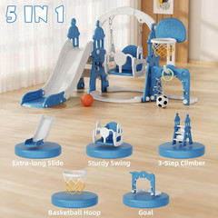 Toddler Swing and Slide Set with Safety Belt, 3-Step Climber – Indoor/Outdoor Pl