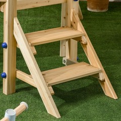 Wooden Toddler Playground with Baby Swing Set, Ages 1.5-4, Natural