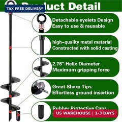 Fabulas Ground Anchors Heavy Duty, Swing Set Anchor Kit 18 Inch 4 Pack Screw in