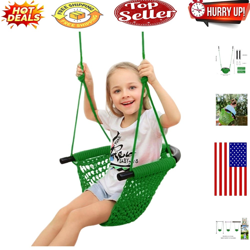 Heavy Duty Kids’ Swing Seat – Indoor/Outdoor, 440 lbs Capacity, Adjustable, S…