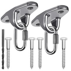 2-Pack Heavy Duty Stainless Steel Swing Hangers 2000lb, Wood/Concrete Mounts