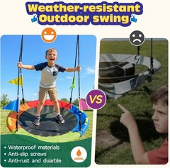 Tree Swing, Saucer Swing, 40 inch 900lbs Weight Capacity, with Adjustable Han…