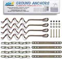 Durable Metal Ground Anchor Kit for Swing Sets, Trampolines & Patio Furniture
