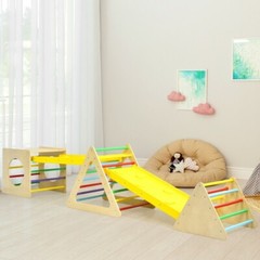 Kids Indoor Triangle Climber Play Gym Set Playroom Toddler Activity Ladder Ramp