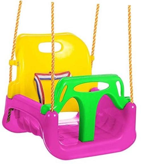 Kids Swing Seat, 3 in 1 Toddler Swing Chair Secure Swing Seat Detachable Pink
