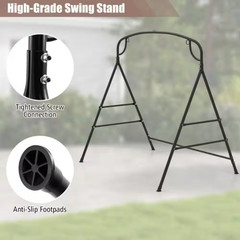 71 In. Metal Patio Swing Stand with 2-Ring Design and Double Side Bars