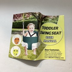 Toddler Swing Seat High Back Green Bucket Seat 3 Point Seat Belt For Safety