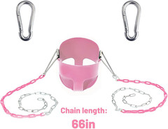 59 High Back Full Bucket Toddler Swing Seat with Heavy Duty Plastic Coated Chain