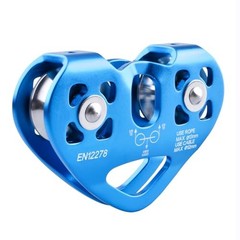 30 kN Zipline Pulley 6700LBS Zip Line Tandem Dual Trolley Kit for Cable & Blue