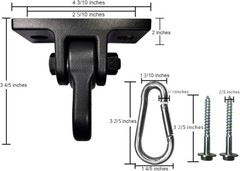 ABUSA Heavy Duty Swing Hangers 2 Pack 5000lb Capacity Playground Porch Yoga Blac