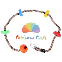 Colorful Climbing Rope – 6.5ft with 5 Knotted Foot – Kids Ninja Rope for
