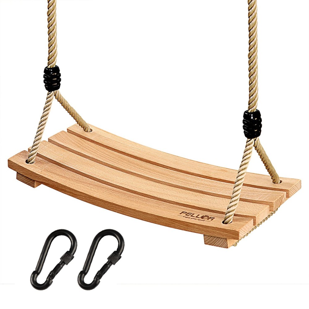 Beech Wood Tree Swing Seat Hanging Swing Seat for Adult Kids Children Swing C…