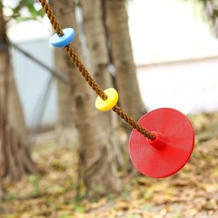 Climbing Rope Tree Swing Set with Disc Seat and Platforms for Kids Outdoor Fun