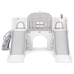 9IN1 Kids Double Slide Toddler Toys Backyard Playground Playset Indoor/Outdoor