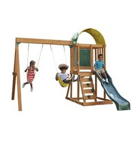 KidKraft F24145PAR Ainsley Wooden Outdoor Swing Set – F24145