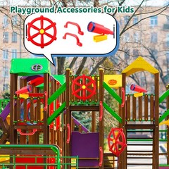 4 Pcs Kids Playground Accessories Outdoor Plastic Steering Playset Wheel Tele…
