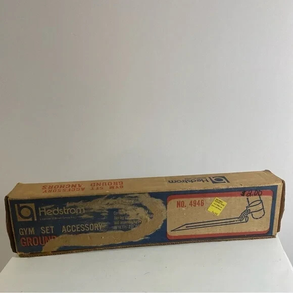 Vintage Hedstrom Swing Set Ground Anchors Set of 4 in Original Unopened Box