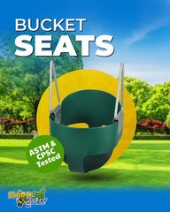 SWING SET STUFF HIGHBACK FULL BUCKET SEAT GREEN toddler playground park toy 0001