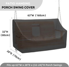 Hanging Porch Swing Cover 63Inch Waterproof Hanging Outdoor Swing Cover Garde…