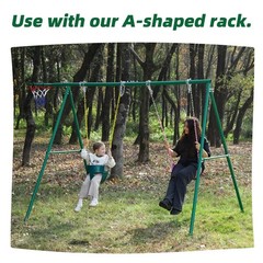 High Back Full Bucket Toddler Swing Seat with Yellow Chains – Fully Assembled Ba