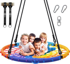 45″ 750lbs Spider Web Tree Swing for Kids & Adults Outdoor Steel Frame Sauce…