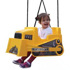 Toddler Swing Bulldozer Bucket Seat Outdoor Baby Swing Set 50 lb UV Resistant