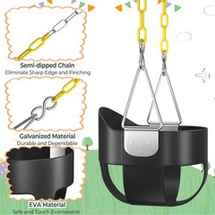 Kids High Back Full Bucket Swing Chair Toddler Infant Swing Outdoor Play Toys