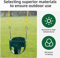High Back Full Bucket Toddler Swing Seat with Yellow Coated Chains Fully Asse…