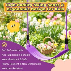 HeyZoo Heavy Duty Kids Swing Seat – 330lbs, 79″ Adj. Rope, Hooks & Straps
