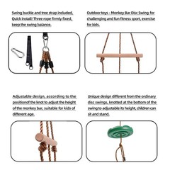 Disc Swing for Kids Adjustable 7FT Rope Tree Swing Seat Outdoor Play Set