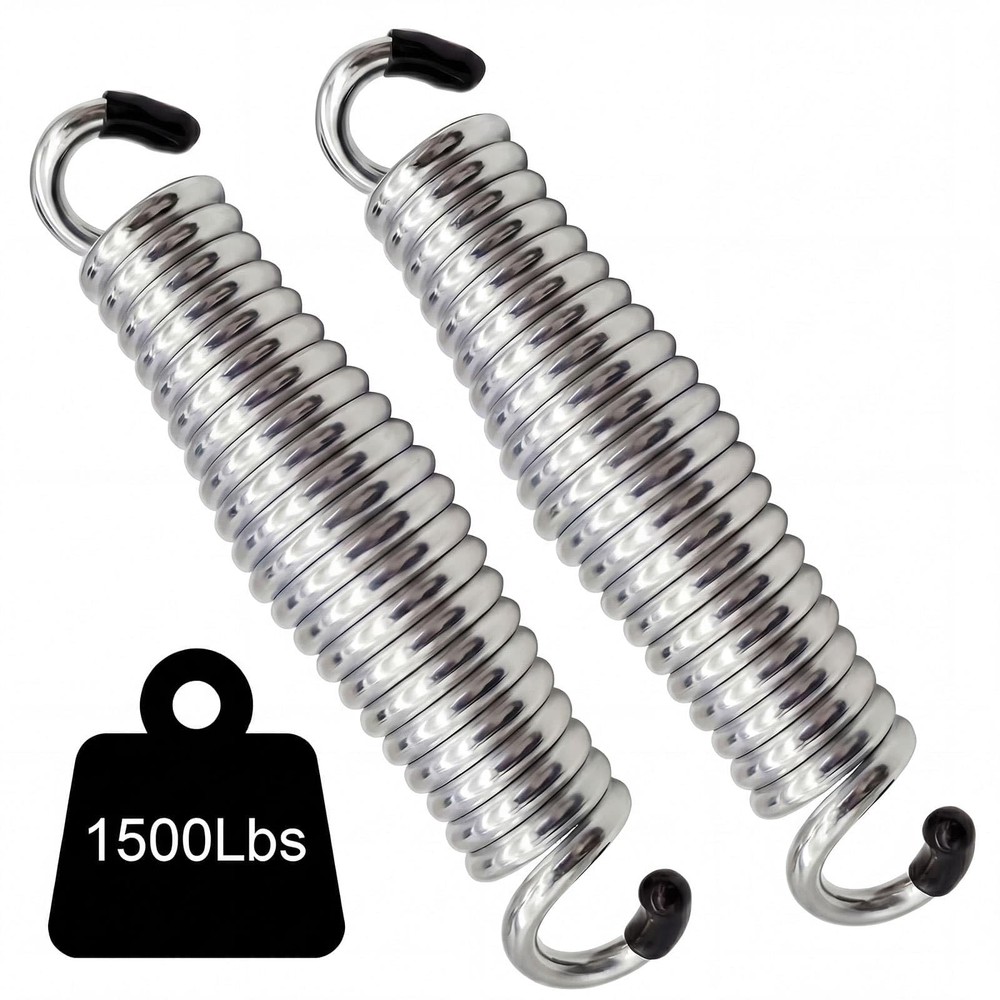 Porch Swing Springs Heavy Duty 1600lbs Silver Hammock Chair Springhanger Ceiling
