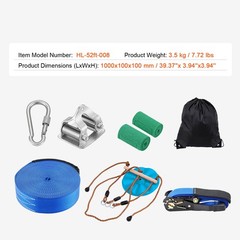 Uimoso 52 ft Zip Line Kit for Kids Adult Trolley Slackers Zipline Up to 500 lb